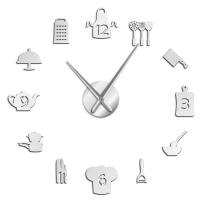 Kitchen Cooking Tools DIY Giant Wall Clock Frameless Large Watches Big Kitchen Wall Stickers Horologe Decorative Design For Home