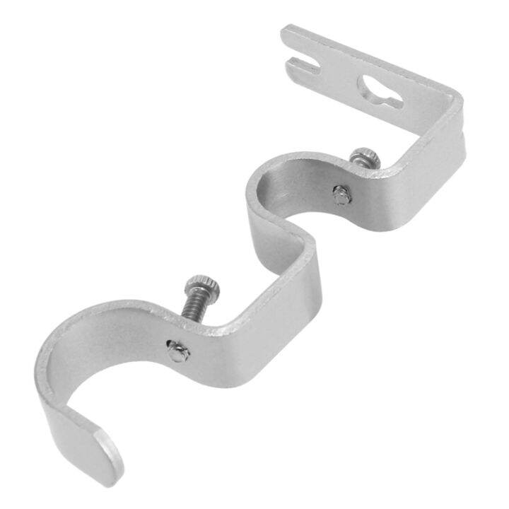 9pcs-curtain-rod-brackets-heavy-duty-double-rod-holders-durable-metal-curtain-rod-wall-brackets-with-screw-silver