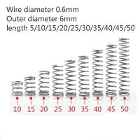 10pcs/lot  Small Micro Compression Spring  0.6mm 304 A2 Stainless Steel Wire Diameter 0.6mm Outer Diameter 6mm Length 15-50mm Coil Springs