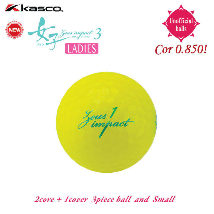 kasco-zeus-impact-3-ladies-hicor-golf-ball-1dz-ลูกกอล์ฟผู้หญิง-zeus-impact-3-ตีไกล-เพิ่มระยะ-ผิดกฎ-1โหล