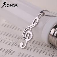 Fishhook Music Necklace Treble Clef Note Chain Musical Symbol Gift For Woman Man Kid Silver Color Pendant Trend Fashion Jewelry