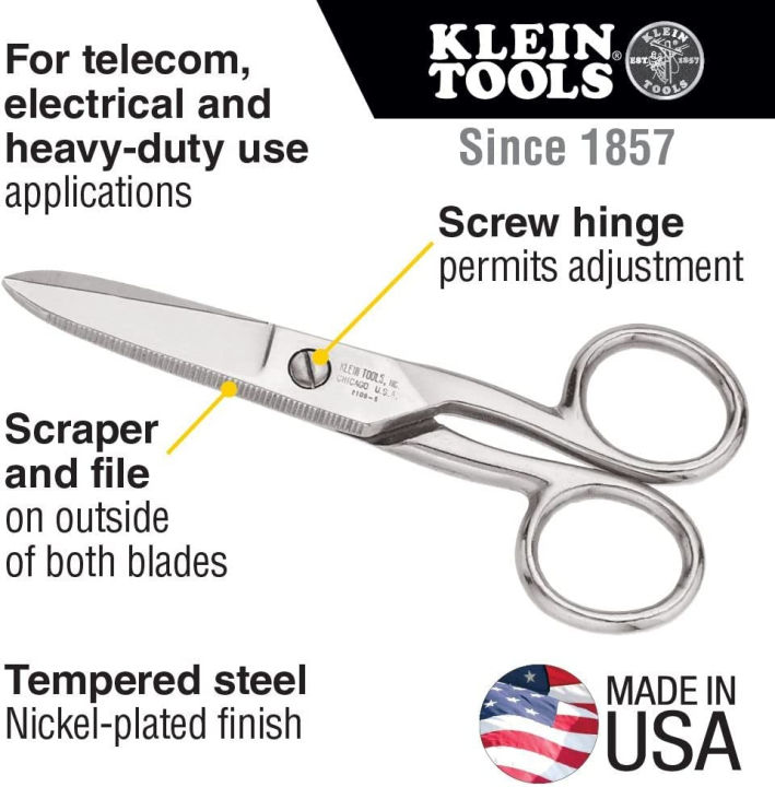 klein-tools-2100-5-electrician-scissors-for-heavy-duty-cutting-corrosion-resistant-5-1-4-inch