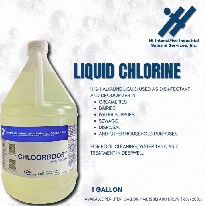 LIQUID CHLORINE 1 GALLON (WATER CLEANER, POOL CLEANER, CLEANING