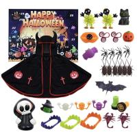 Halloween Countdown Advent Calendar 31-Day Countdown to Halloween Decor Halloween Cape Gift Box Full of Photo Props Cape Spiders Pumpkin Skull Elements modern