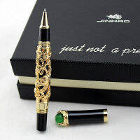 Jinhao Dragon Rollerball Pen with Rotated Pearl Top Luxury Business Gift 0.7 mm Black Ink Refill Writing Pens for Collection