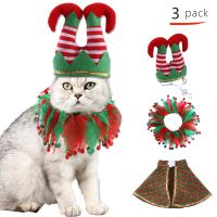 Christmas Pet Dog Scarf Hat Cloak Set Costumes Christmas Party Many Styles Cat Clothes Funny Small Medium Dogs Festival Clothes