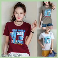 Charming เสื้อแฟชั่นเกาหลี ผ้าCotton BLU WAYs High quality รุ่น C713