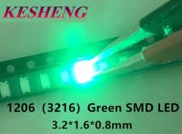 200ชิ้น Gratis Ongkir Smd 1206สีเขียวนำ1206 Led แบบ Smd สีเขียวสว่างมาก1206แสง-ไดโอดเปล่งแสง70-200mcd 560-575nm 3.2*1.6มม