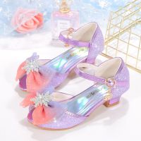 Frozen Crystal Aisha Princess Crystal Shoes รองเท้าส้นสูงสำหรับเด็กรองเท้าเด็กผู้หญิงรองเท้าแตะเด็ก