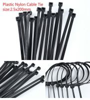 100/200/300pcs 2.5x200mm black self-locking plastic nylon tie cable tie fixing ring 3X200 cable tie zipper with nylon tie set