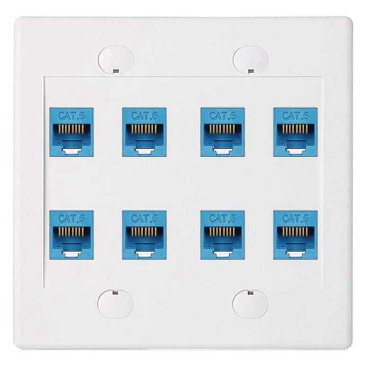 ethernet-wall-plate-8-port-double-gang-cat6-rj45-keystone-jack-network-cable-faceplate-female-to-female-blue