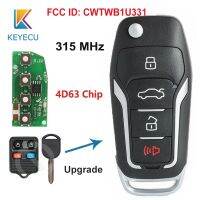 【❖New Hot❖】 qiukekang81481 Keyecu ชิปรีโมกุญแจแบบพลิกอัพเกรดเป็น315Mhz 4d63 80บิตสำหรับ Ford Mustang Edge Explorer F-150 F-250 Fcc: Cwtwb1u331