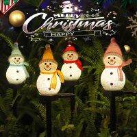 1/2/4Pcs Christmas Snowman Solar Light Outdoor Waterproof LED Lamp Winter Lawn Garden Decoration Yard Pathway Crossing Lights