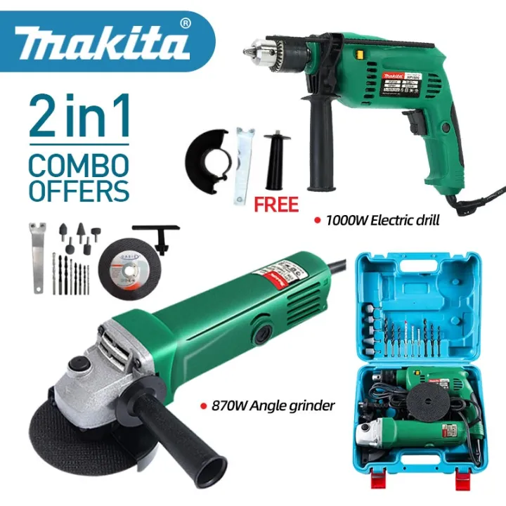 ⚡Ready Stock⚡ hammer drill 2in1 Electric Impact Drill and grinder Set