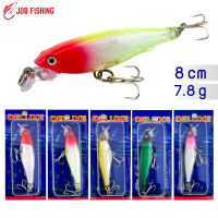 เหยื่อปลั๊ก ดำตื้น 8 cm น้ำหนัก 7.8 g (D) เหยื่อปลอม 3D Minnow เหยื่อมินนาว