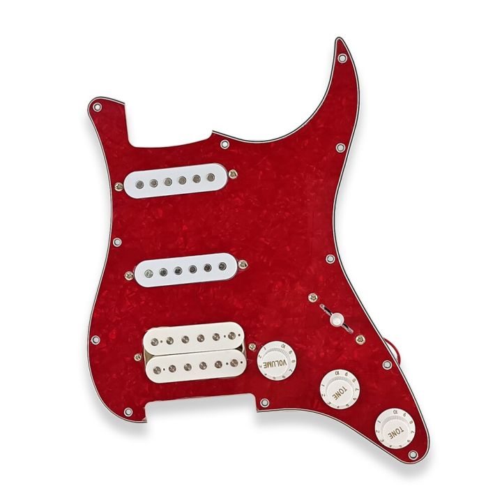 ssh-loaded-prewired-electric-guitar-pickguard-pickup-for-fd-st-style-guitar-red-pearl