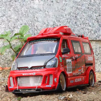 1:24 Wuling Van ล้อแม็กรถยนต์รุ่น D Iecast โลหะดัดแปลงรถแข่งรุ่นเสียงและแสงจำลองคอลเลกชันเด็กของเล่นของขวัญ