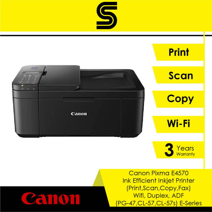 Canon Pixma E4570 Ink Efficient Inkjet Printer (Print,Scan,Copy,Fax