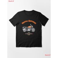 รถจักรยานยนต์ Royal Enfield Interceptor Motorcycle Essential T-Shirt เสื้อยืดพิมพ์ลาย เสื้อยืดคู่รัก  9W0Y