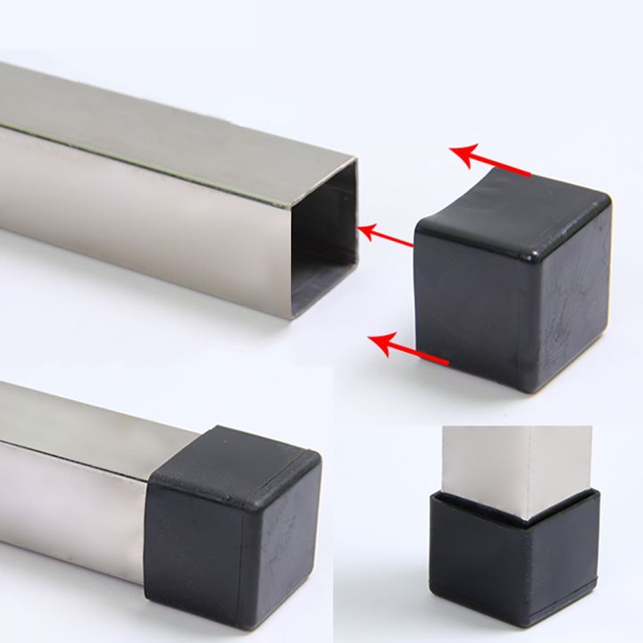 4pcs-black-pvc-chair-cover-leg-caps-square-sleeve-soft-anti-slip-wear-resistant-and-silent-pipe-plug-furniture-leveling-feet