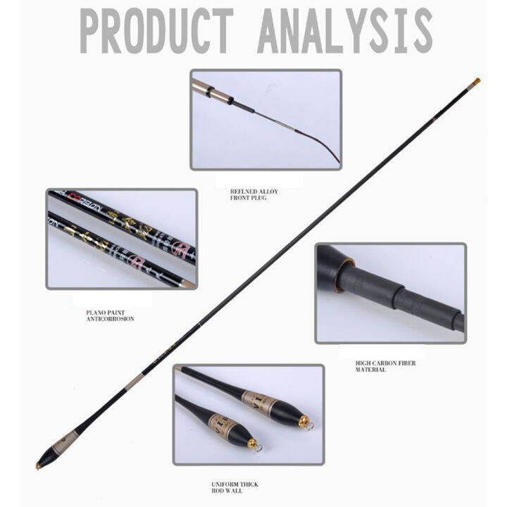 เบ็ดตกปลาอุปกรณ์ตกปลากระเป๋าแบบยืดหดได้ก้านปลาคาร์พ-crucian-คาร์บอนยาว2-7เมตร