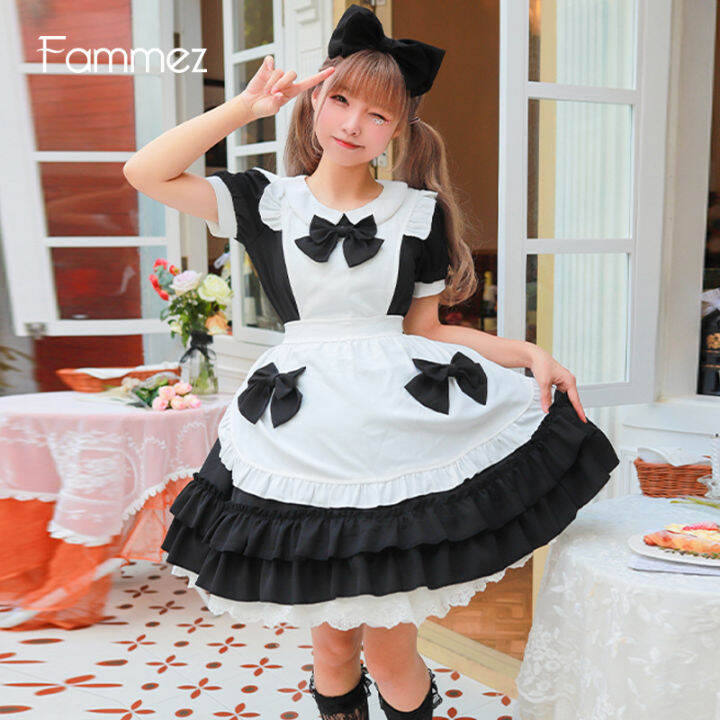 ฮาโลวีนญี่ปุ่นโลลิต้าโลลิต้า-cos-อะนิเมะครีม-little-sweetheart-maid-dress-soft-girl-servant-womens-cafe