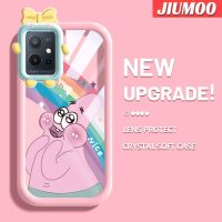 เคส JIUMOO สำหรับ Vivo Y75 5G Y55 5G Y55s 5G 2023 Y33s IQOO U5E Y33E 5G Y52T 5G Y30 5G 5G IQOO Z6 Lite 5G เคสรูปฟองน้ำน่ารักรูปโบว์รูปมอนสเตอร์กันกระแทกแบบนิ่มเคสมือถือกล้องถ่ายภาพโปร่งใสฝาครอบป้องกัน