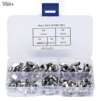 ¤ 50Pcs Butterfly Nut Stainless Steel Wing Nut Ingot Hand Tighten Loosen M3/M4/M5/M6/M8 Protable Fastener Assortment Kit With Box