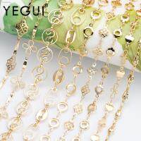 ℡♚ YEGUI C164jewelry accessoriesdiy chain18k gold plated0.3micronscopper metaldiy bracelet necklacejewelry making1m/lot