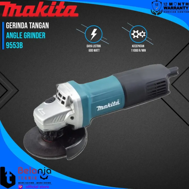 Makita Mesin Gerinda Tangan 4" 9553 B 4 Inch 9553B 600 WATT 100 MM ...