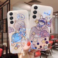 เคสสำหรับ Samsung Galaxy M14 กาแล็กซี่เคสนิ่มประดับพลอยเทียมสีฟ้า-เรย์กากเพชรส่องแสงเป็นประกายวิบวับถ้วยบอลลูนผู้หญิงซิลิโคนสำหรับ Galaxy M14 กาแล็กซี่