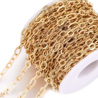 1M Width 5mmStainless Steel Plated Gold Curb Chain Roll NK 1:3 Cuban Chains for DIY Necklace Jewelry Making Supplies Wholesale