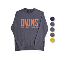 DAVIE JONES เสื้อสเวตเตอร์ สเวตเชิ้ต พิมพ์ลายโลโก้ สีกรม สีเทา สีเขียว สีเหลือง Logo Print Sweater SW0003NV GY GR CD YE