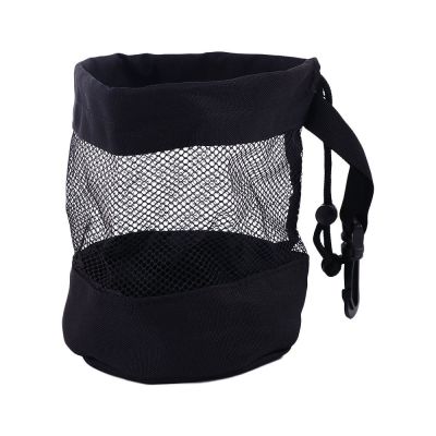 【YF】 Black Golf Ball Pouch Drawstring Mesh Net Bag Portable Organizer Carrier Storage for Tennis Fitness Laundry Sport