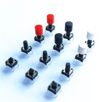20pcs/lot 6x6mm 10Sizes 4PIN Tactile Tact Push Button Micro Switchs Plastic Caps Direct Plug in Self reset DIP Dropshipping