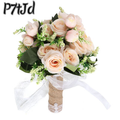 [P7tJd] ถือดอกไม้เหมือนเทียมทันสมัยหรูหราตกแต่งเจ้าสาวช่อดอกไม้สำหรับงานแต่งงานแชมเปญถ่ายภาพ