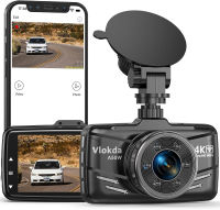 Vlokda Dash Cam 4K WiFi 2160P Dash Camera for Cars, Car Camera Dash Cam Front with App, Dashcams for Cars with Night Vision, Loop Recording, 24 Hours Parking Mode, G-Sensor, Support 512GB Max