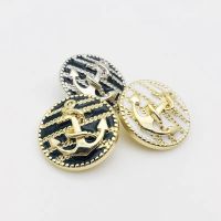 10pcs/lot 20/25mm Anchor Design Metal Clothing Buttons Golden&amp;Black&amp;Silver Vintage Buttons Handmade DIY Sewing Buttons for Coat Haberdashery