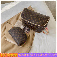 【 In One 】LV คลาสสิกกระเป๋าเครื่องสำอางสำหรับผู้หญิงขายแท้กระเป๋าใหม่2021ผู้หญิงกระเป๋าเข้าห้องน้ำกระเป๋าเครื่องสำอางกระเป๋าจุของได้มาก DoubleZipper แบบพกพากระเป๋าแม่ถุงหมอน