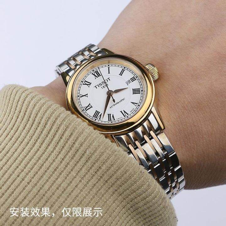 original-tissot-1853-carson-t085-series-นาฬิกาผู้ชายและผู้หญิงพร้อมเข็มขัดเหล็กสแตนเลสสร้อยข้อมือผีเสื้อหัวเข็มขัดอุปกรณ์เสริม