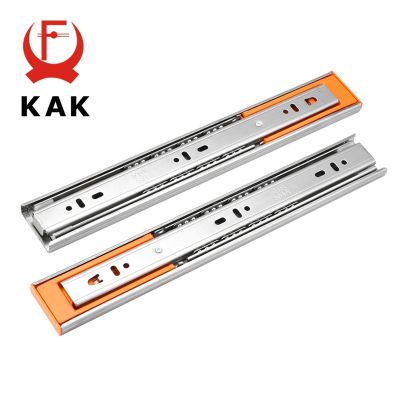 KAK 10 quot; - 22 quot; Stainless Steel Drawer Slides Soft Close Drawer Track Rail Sliding Three-Section Cabinet Slides Furniture Hardware