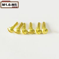 2-50PCS M1.6 M2 M3 M4 M5 M6 Solid Brass Copper Hot  Round Head Wood Screws Slotted Drive Self Tapping Wood Screws Fully Threaded Screw Nut Drivers