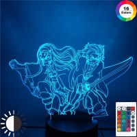 ❒ Demon Slayer 3D LED Night Light Kamado Tanjirou Nezuko Lampara Desk Table Lamps Kimetsu No Yaiba Anime Home Decoration Lighting