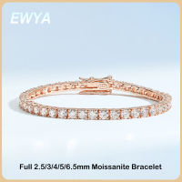 EWYA ใหม่จริง D สีเต็ม2มิลลิเมตร Moissanite เทนนิสสร้อยข้อมือสำหรับผู้หญิง S925ชุบเงิน18พัน Rose G Old เพชรลิงค์สร้อยข้อมือ