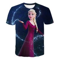 New Elsa Frozen Kids Clothes T Shirts Disney T-Shirts Children Cartoons Kawaii Fashion Anime Tops Boy Girl Outfits Tee Shirt