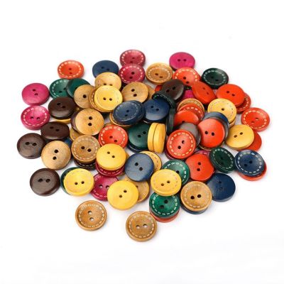 300 Pcs Wooden Dolls Buttons Children Buttons Wooden Buttons Button DIY Crafts