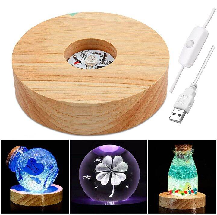 Night Base Craft Solid Rubber Wood LED Base Display LED Wooden Base LED Display Base Lazada
