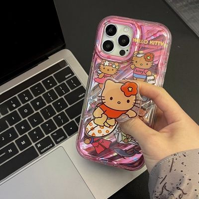 Sanrio การ์ตูนน่ารักสีดำ Hello Kitty ท่องโทรศัพท์ Case 1314Pro ซิลิโคนป้องกันการตก Iphone12Mini All Inclusive Soft Case