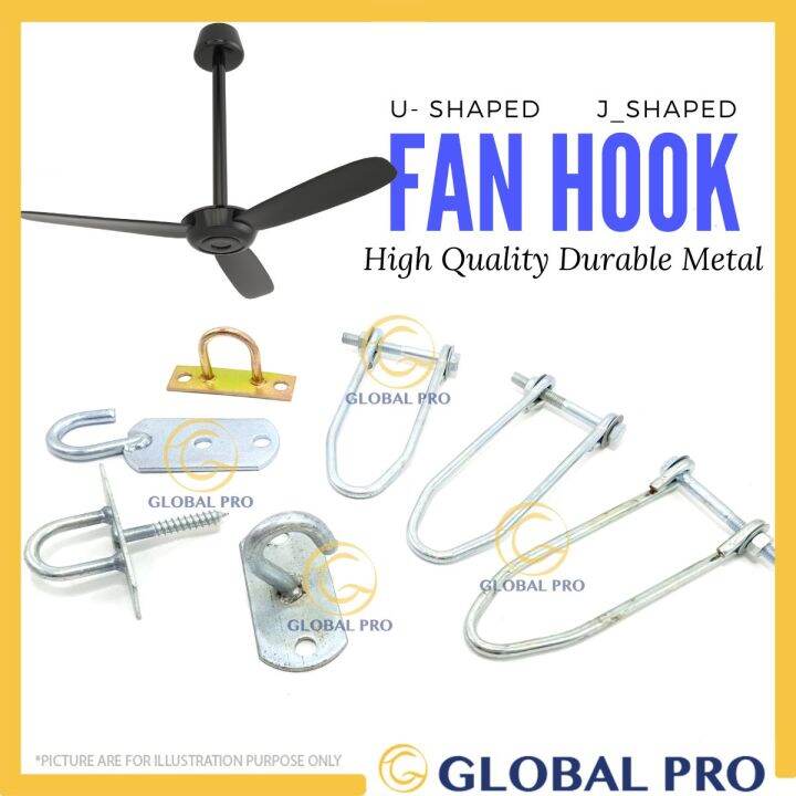 D TYPE / J TYPE Fan Hook Kipas Ceiling Mount Siling Fan Bracket Penyangkut Kipas Hammock Anchor