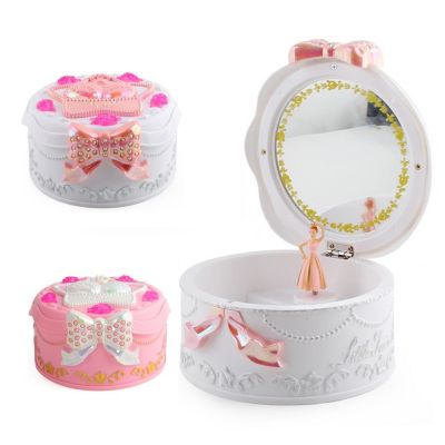 Useful Ballet Music Box Portable Kids Gifts Rotating Music Box Jewelry Storage 2 Colors Music Box for Home